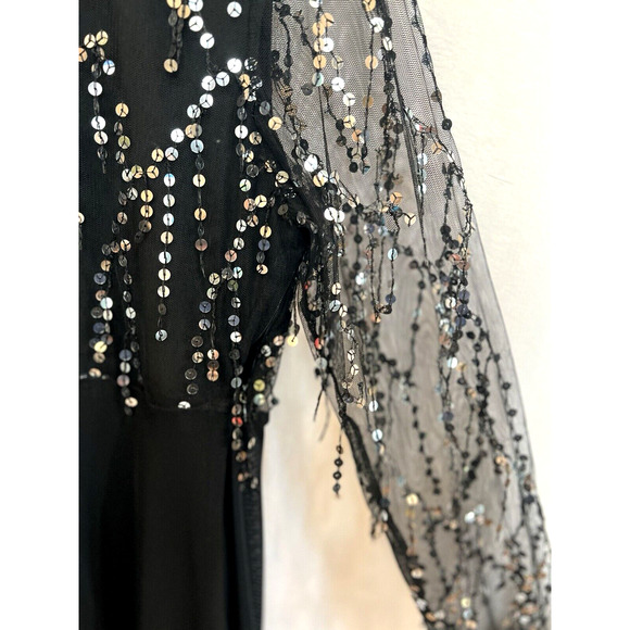 Made with Love Sheer Sequins Formal Maxi Dress Size XL Wedding Mother Bride NWT - Picture 9 of 16